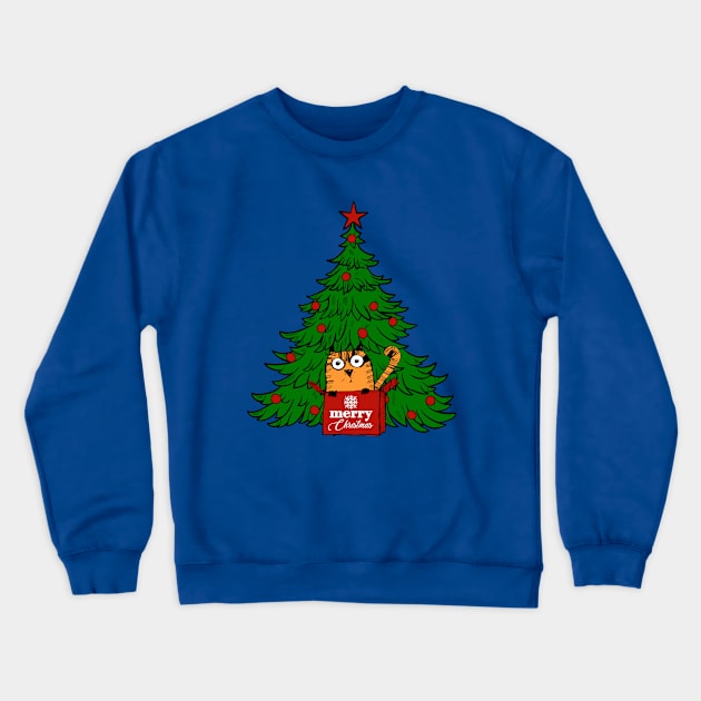 Cat and tree Crewneck Sweatshirt by My Happy-Design